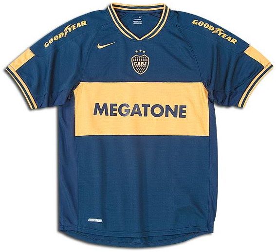 Boca Juniors 2006-2007 home blue and yellow (gold) jersey