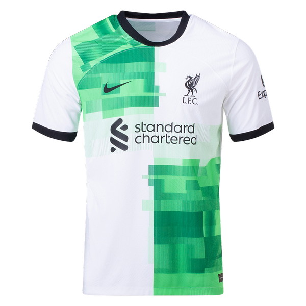 Liverpool 2023-2024 away white, green and black jersey
