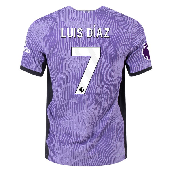 Liverpool 2023-2024 third purple jersey, back view