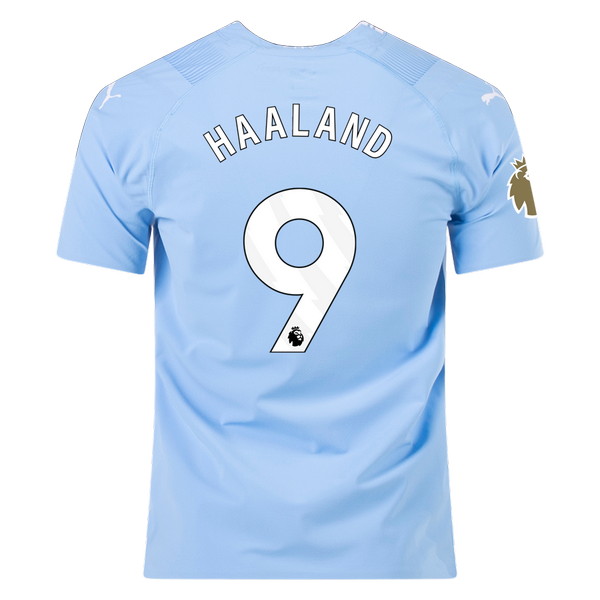 Manchester City 2023-2024 home sky blue jersey, back view