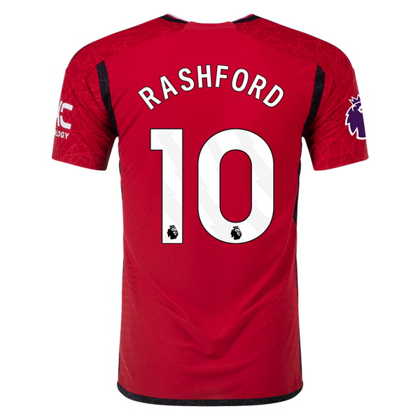 Manchester United 2023-2024 home red and black jersey, back view