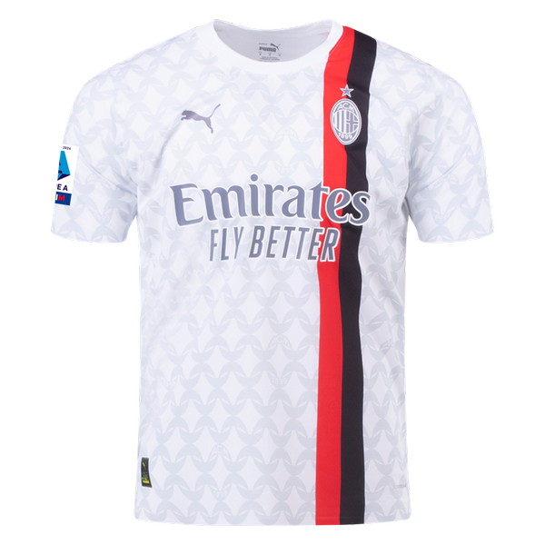 Milan 2023-2024 away white, red and black jersey