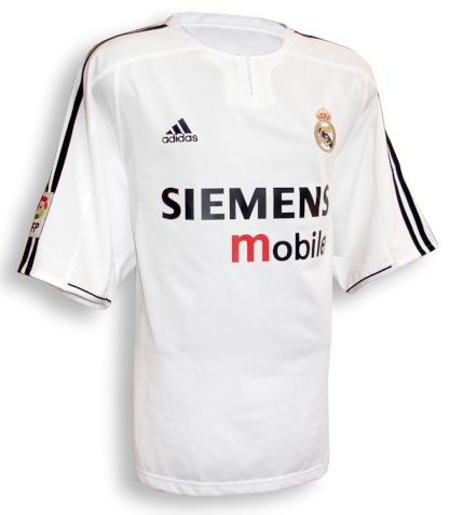 Real Madrid CF 2003-2004 home white and black jersey