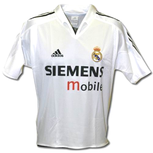 Real Madrid CF 2004-2005 home white and black jersey