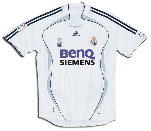 Real Madrid CF 2006-2007 home white and black jersey