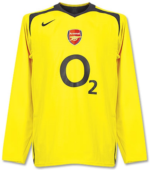 Arsenal Jerseys: 2005-2006 yellow and dark grey away jersey picture ...